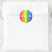Rainbow Watercolor Wash Runder Aufkleber (Tasche)