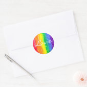 Rainbow Watercolor Wash Runder Aufkleber (Umschlag)