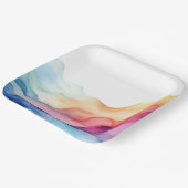 Rainbow Watercolor Wave Pappteller (Gewinkelt)