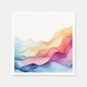 Rainbow Watercolor Wave Serviette (Vorderseite)