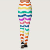 Rainbow Watercolor Waves Farbige Leggings (Rückseite)