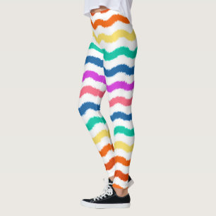 Rainbow Watercolor Waves Farbige Leggings