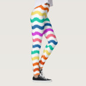 Rainbow Watercolor Waves Farbige Leggings (Rechts)