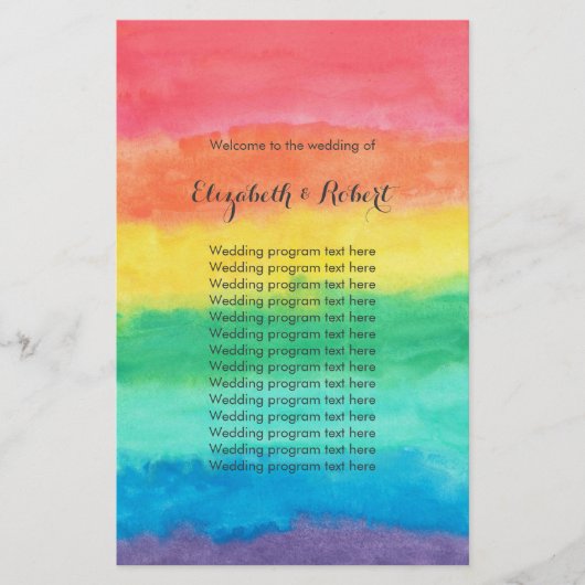 Rainbow Watercolor Wedding (Vorderseite)