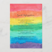 Rainbow Watercolor Wedding Begleitkarte (Vorderseite)