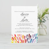 Rainbow Watercolor Wedding Einladung (Stehend Vorderseite)