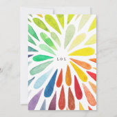 Rainbow Watercolor Wedding Einladung (Rückseite)