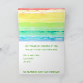 Rainbow Watercolor Wedding Karte (Innenseite)