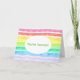 Rainbow Watercolor Wedding Karte