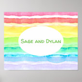 Rainbow Watercolor Wedding Poster (Vorne)