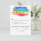 Rainbow Watercolor Wedding Repair Card RSVP Karte (Stehend Vorderseite)