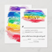 Rainbow Watercolor Wedding Repair Card RSVP Karte (Vorne/Hinten)
