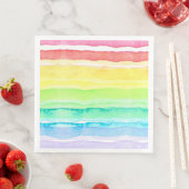 Rainbow Watercolor Wedding Serviette (Beispiel)
