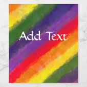 Rainbow Watercolor Weinetikett (Einzelnes Label)