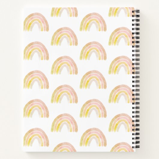 Rainbow Watercolor White Notizblock (Rückseite)