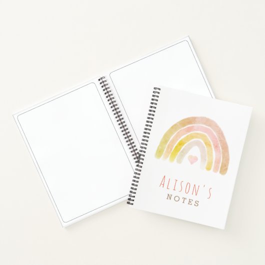 Rainbow Watercolor White Notizblock (Innenseite)