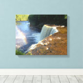Rainbow Waterfall Foto Leinwand Kunst, Dichtung un (Insitu (Holzboden))