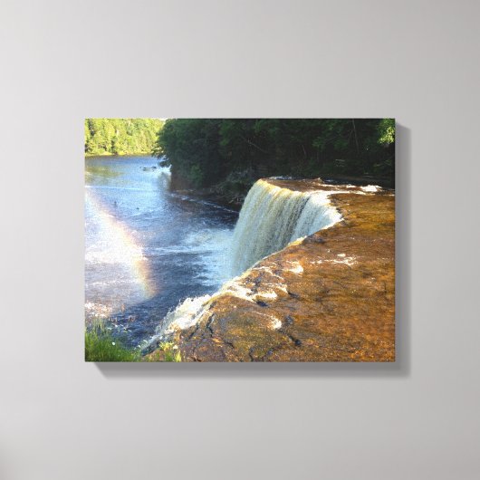 Rainbow Waterfall Foto Leinwand Kunst, Dichtung un (Vorderseite)