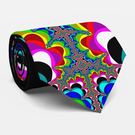 Rainbow Waterfall - Fraktal Art Krawatte (Gerollt)