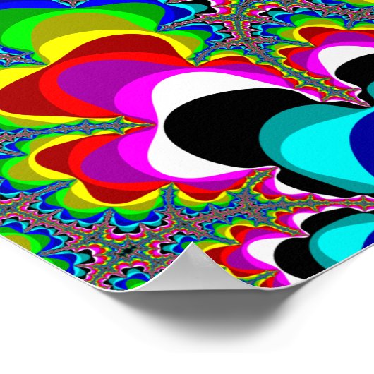 Rainbow Waterfall - Fraktal Art Poster (Ecke)