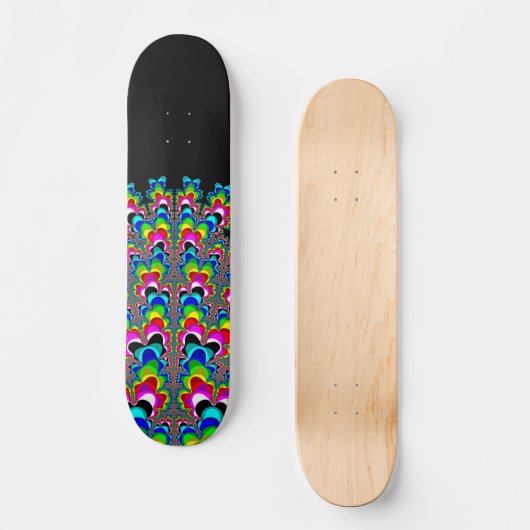 Rainbow Waterfall - Fraktal Art Skateboard (Vorderseite)