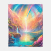 Rainbow waterfall landscape fleecedecke (Vorderseite)