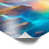 Rainbow waterfall landscape fotodruck (Ecke)