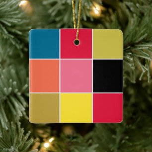 Rainbow Waterfall Squares Keramikornament