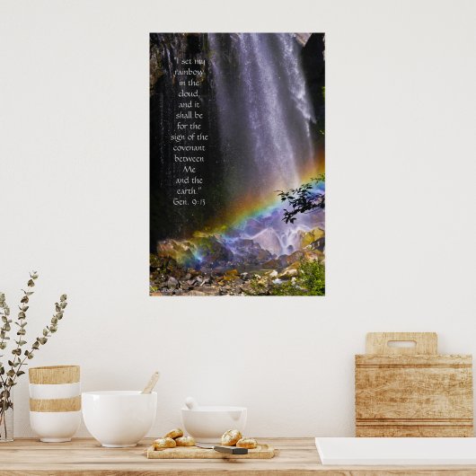 Rainbow Waterfall w/Scripture Verse Poster (Küche)