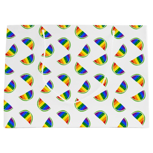 Rainbow Watermelon Große Geschenktüte (Vorderseite)