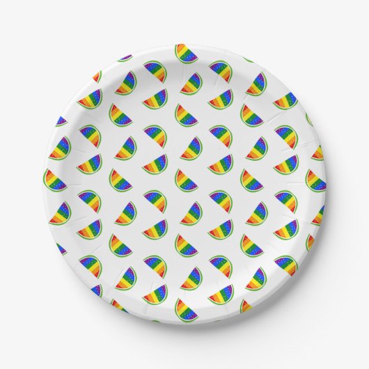 Rainbow Watermelon Pappteller (Vorderseite)