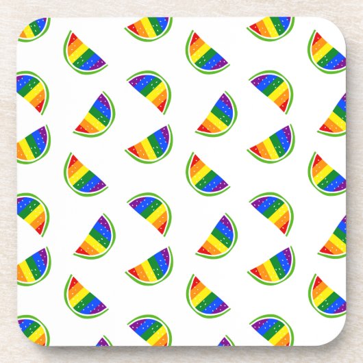 Rainbow Watermelon Pattern Getränkeuntersetzer (Vorderseite)
