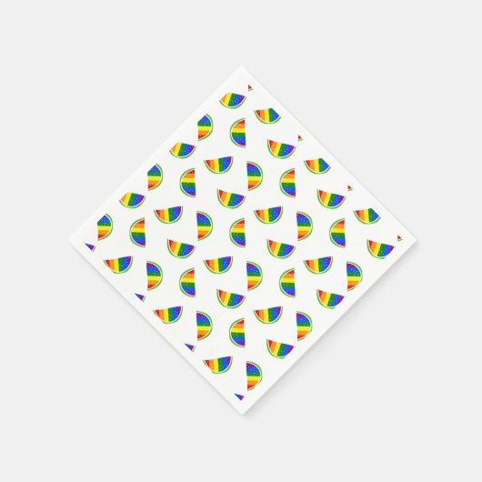 Rainbow Watermelon Pattern Serviette (Ecke)