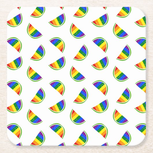 Rainbow Watermelon Rechteckiger Pappuntersetzer (Vorderseite)