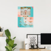 Rainbow Wave Abstrakt 1. Geburtstag Meilenstein Poster (Heimbüro)