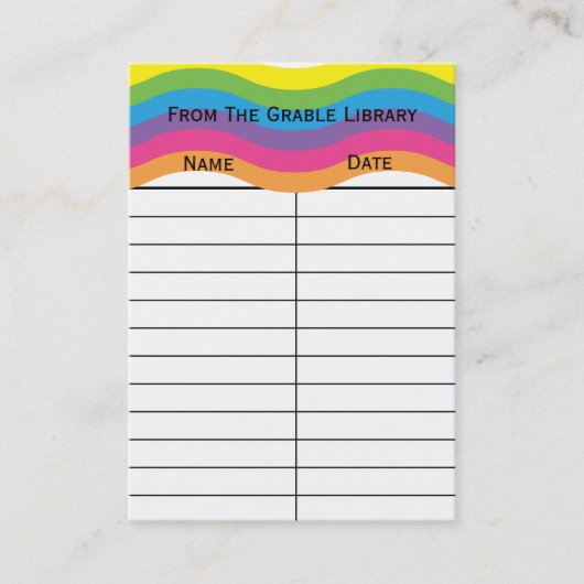 Rainbow Wave Book Return Cards Visitenkarte (Vorderseite)