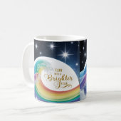 Rainbow Wave Brighter Year Inspirational Classic  Kaffeetasse (Vorderseite Links)