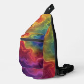 Rainbow Wave Form Digital Art Crossbody Bag (Rechte Ecke)