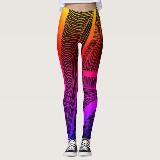 Rainbow Wave Line Leggings (Vorderseite)