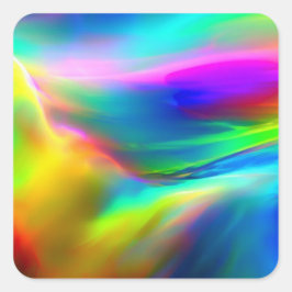 RAINBOW WAVE PATTER FÜR MODERNE MINIMALISTEN QUADRATISCHER AUFKLEBER