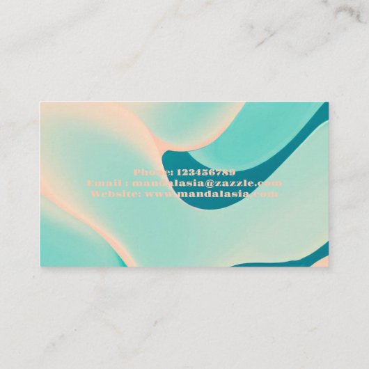 Rainbow Wave Pattern für moderne minimalistische T Visitenkarte (Rückseite)