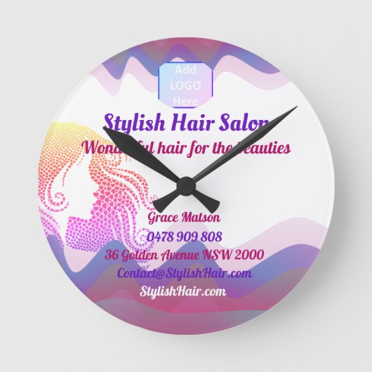 Rainbow Waves Acrylmauer Runde Wanduhr (Vorderseite)
