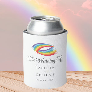 Rainbow Waves Beautiful Custom LGBT Wedding Dosenkühler