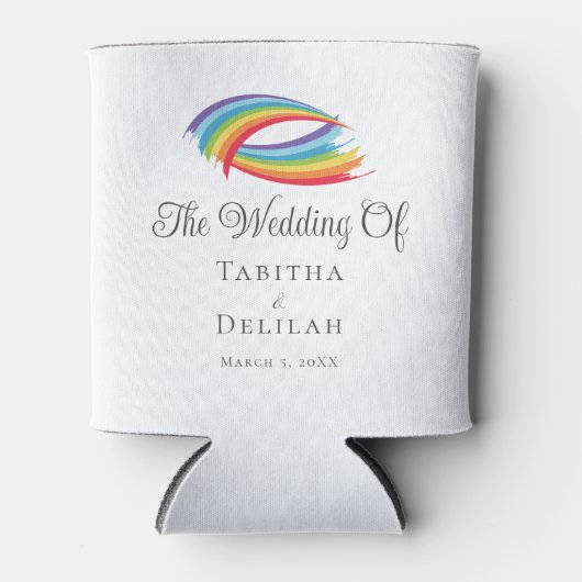 Rainbow Waves Beautiful Custom LGBT Wedding Dosenkühler (Vorderseite)