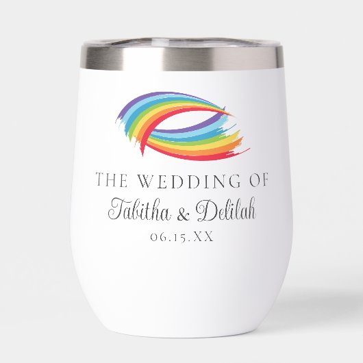 Rainbow Waves Beautiful Custom Wedding (Rückseite)