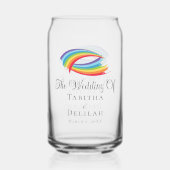 Rainbow Waves Beautiful Custom Wedding Dosenglas (Vorderseite)