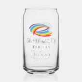 Rainbow Waves Beautiful Custom Wedding Dosenglas (Rückseite)