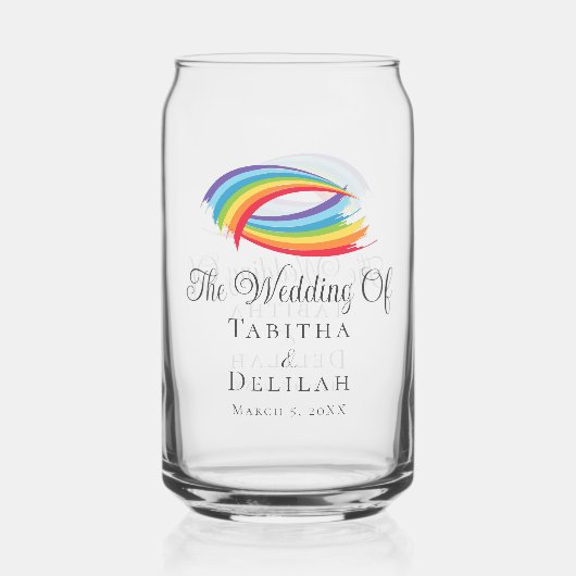 Rainbow Waves Beautiful Custom Wedding Dosenglas (Rückseite)