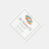 Rainbow Waves Beautiful LGBT Wedding Serviette (Ecke)