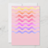 Rainbow Waves Girl Pink Geburtstagsparty Einladung (Rückseite)